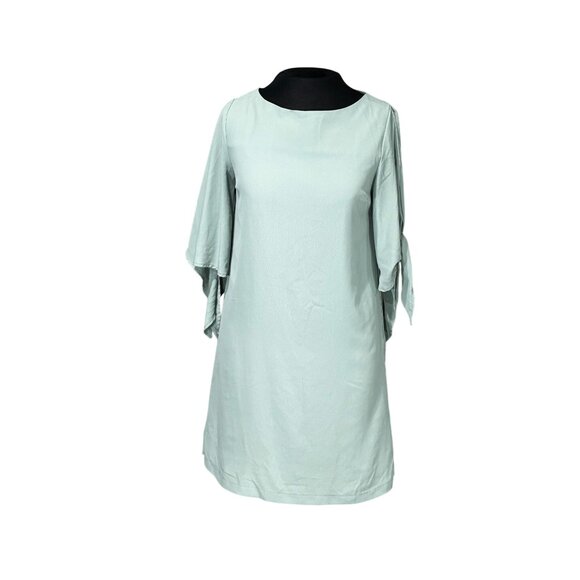 Krazy Kat Light Sage Green Dress With Tie Sleeve Detail XS - Picture 1 of 9